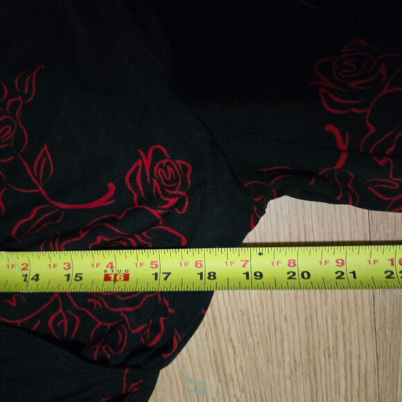 Rue21 Vtg 90s Y2K Whimsigoth Witchy Goth Baddie Bell Sleeve Rose Midi Dress S - Picture 7 of 8